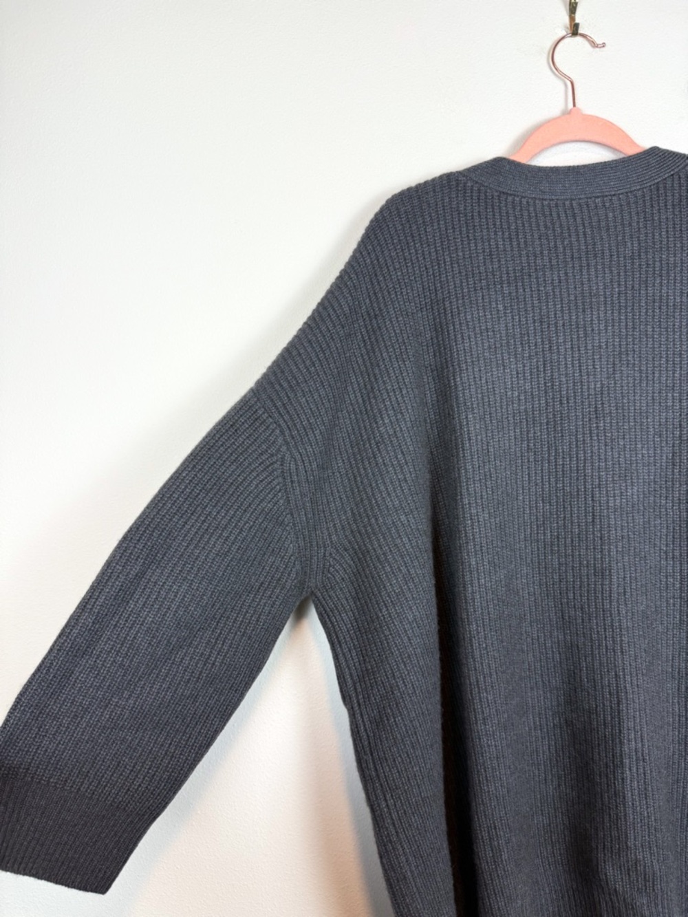 Jenni Kayne Cashmere Cocoon Cardigan Sweater Oversized Charcoal Gray Size 1X - Picture 9 of 11